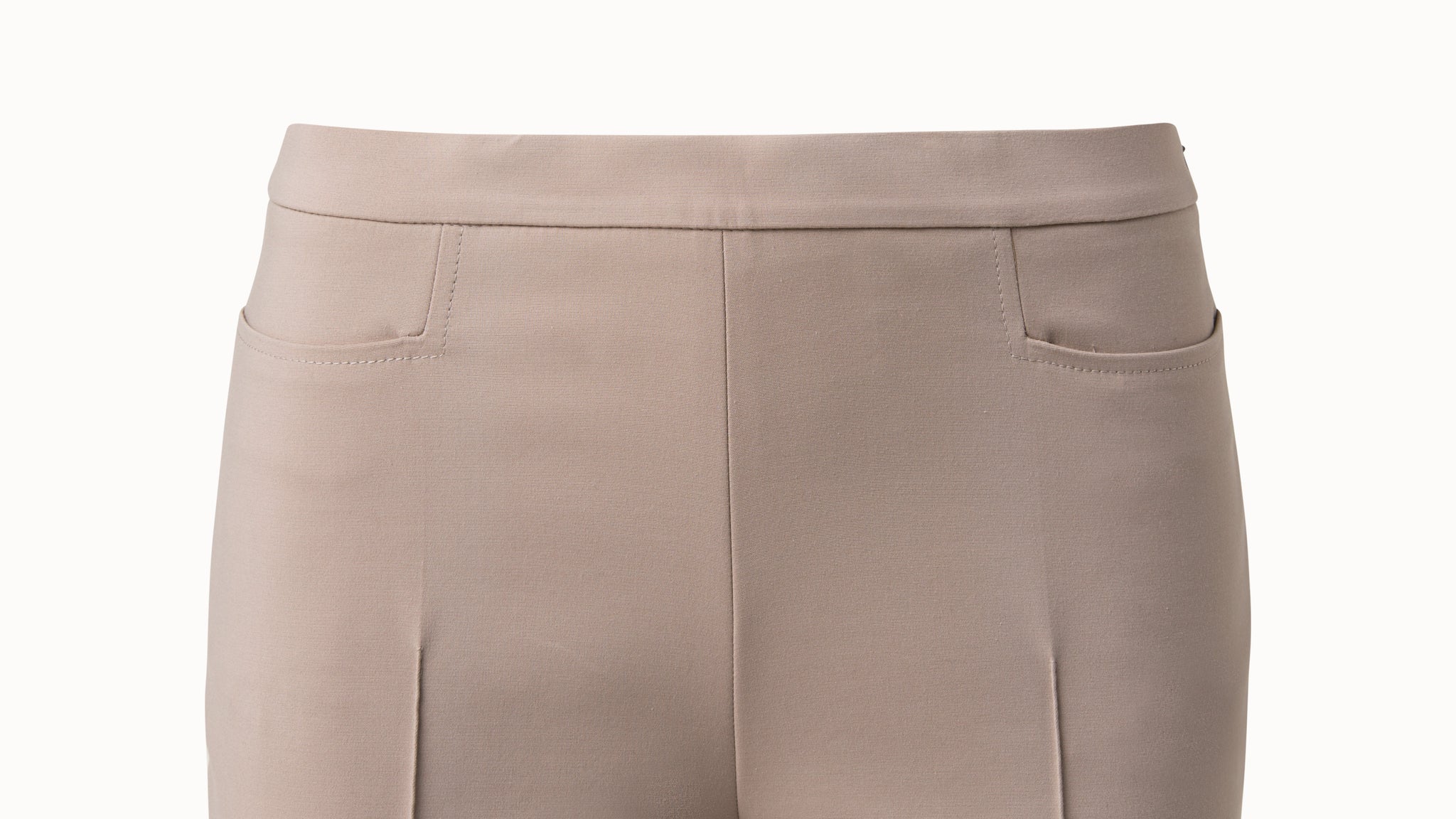 Lyra Beige Cotton Ankle Length Pants